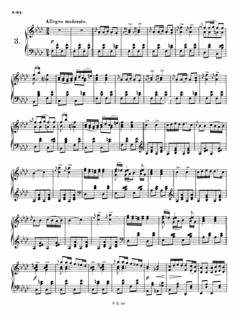 Schubert Moments Musical No 3 PDF