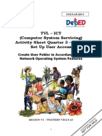 TVL - Ict (Computer System Servicing) Activity Sheet Quarter 3 - LO 1.1 Set Up User Access