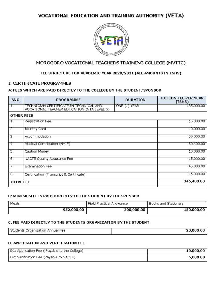 Vocational Education and Training Authority | PDF | Fee | Vocational ...