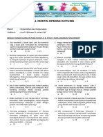 Soal Cerita Penjumlahan Dan Pengurangan Level 2 (1-20) Dan Kunci Jawaban