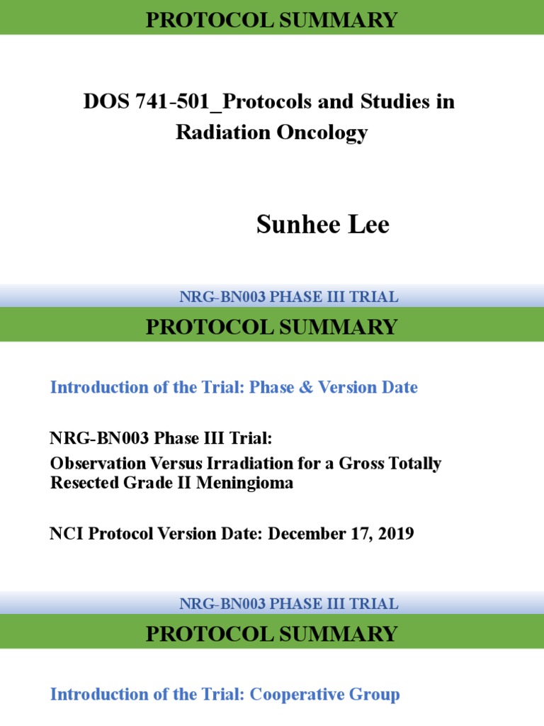 Protocol Summary | PDF | Radiation Therapy | Clinical Trial