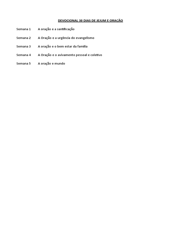 Devocional 30 Dias De Jejum E Oração Pdf Oração Santo