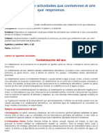 Identificamos Las Actividades Que Contaminan El Aire Que Respiramos