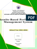 Results-Based Performance Management System: School Year 2021-2022