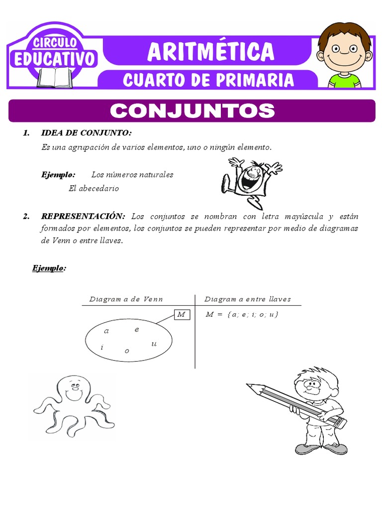 Ejercicios de Conjuntos para 4to Grado | PDF | Conjunto (Matemáticas ...