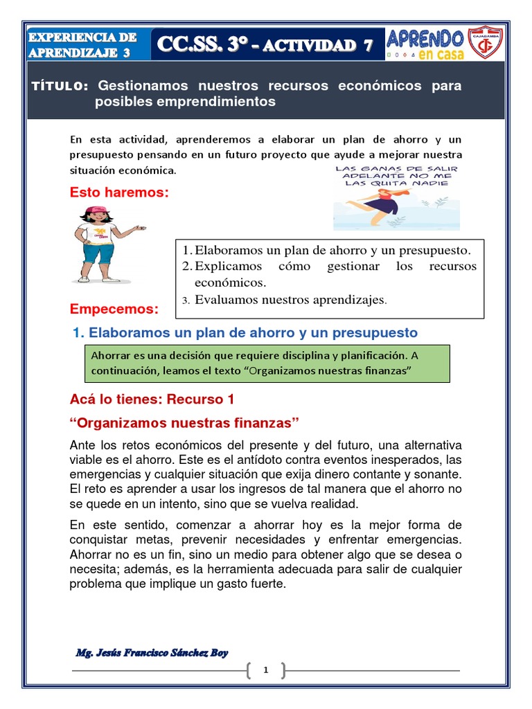 Plan de Ahorro para Emprender | PDF | Presupuesto | Ahorro