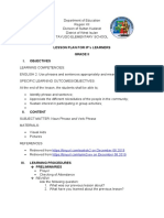 Lesson Plan For Ip'S Learners Grade Ii I. Objectives