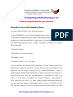 Advance Congratulation For Your Interview: Accenture Placement Question Paper