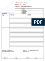 Cv. Zamrud Permata Riau: Service Worksheet Form