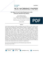 The Impact of Local Content Requirements On The Indonesian Manufacturing Industry