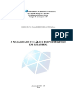 A Nasalidade Vocáli Asalidade Vocálica em Português e em Espanhol A em Português e