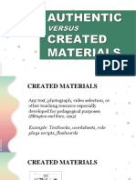 Authentic Vs Created Materials - Olayta, Zalmer