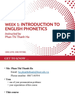 Introduction To English Phonetics: Week 1