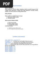 Delay Calculation:: Delays Models