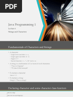 Java Programming 1: Strings and Characters