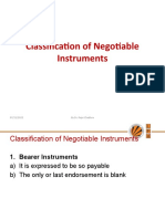 Classification of Negotiable Instruments