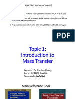 Topic 1 Introduction To Mass Transfer