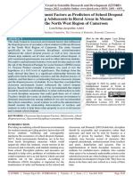 Classroom Environment Factors As Predictors of School Dropout Process Among Adolescents in Rural Areas in Mezam Division of The North West Region of Cameroon