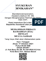 Syukuran Pernikahan