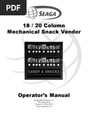 Manual For Snack Machine Nut Hardware Lock Security Device