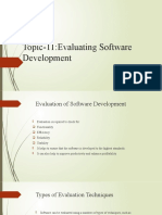 Topic-11:Evaluating Software Development