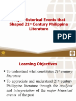 1 Major Historical Events That Shaped 21st Century Philippine Literature