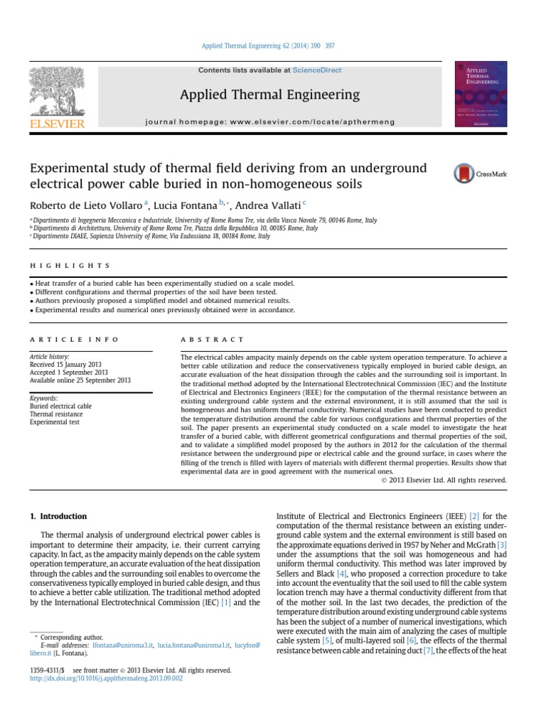 Thermal Analysis of Buried Power Cables | PDF | Thermocouple | Thermal ...