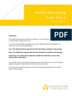 Verbal Reasoning Free Test 2: Assessment Day