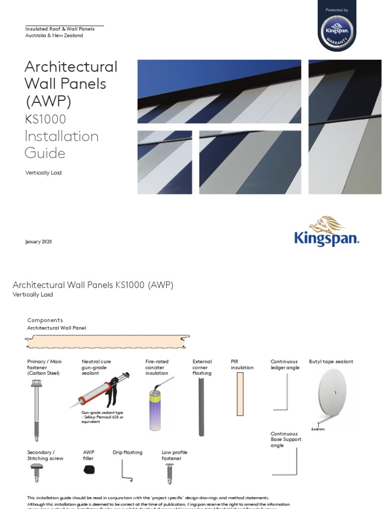 Kingspan Architectural Wall Panel KS1000 AWP Installation Guide