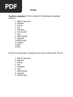 Ab Initio Transform Components: We Have An Total of 13 Transformation Components