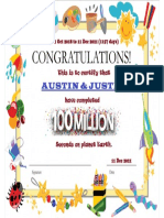 100 Million Certificate