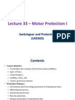 Lecture 33 - Motor Protection I: Switchgear and Protection (UEE603)