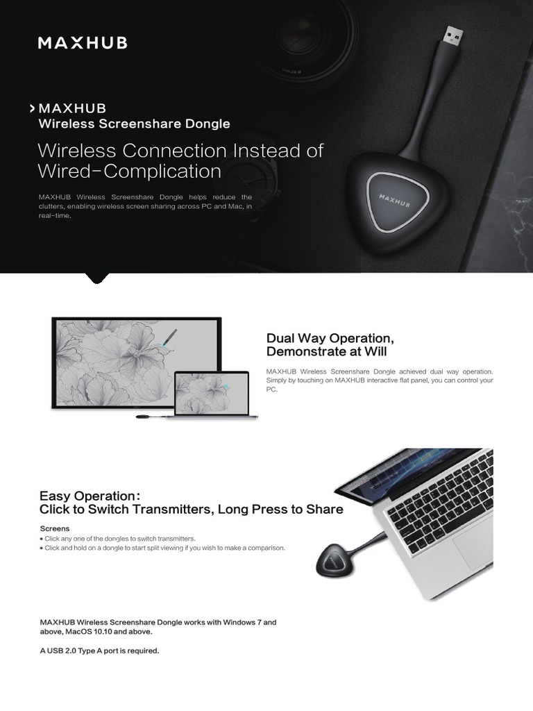 MAXHUB Wireless Screenshare Dongle Guide | PDF | Wireless | Usb