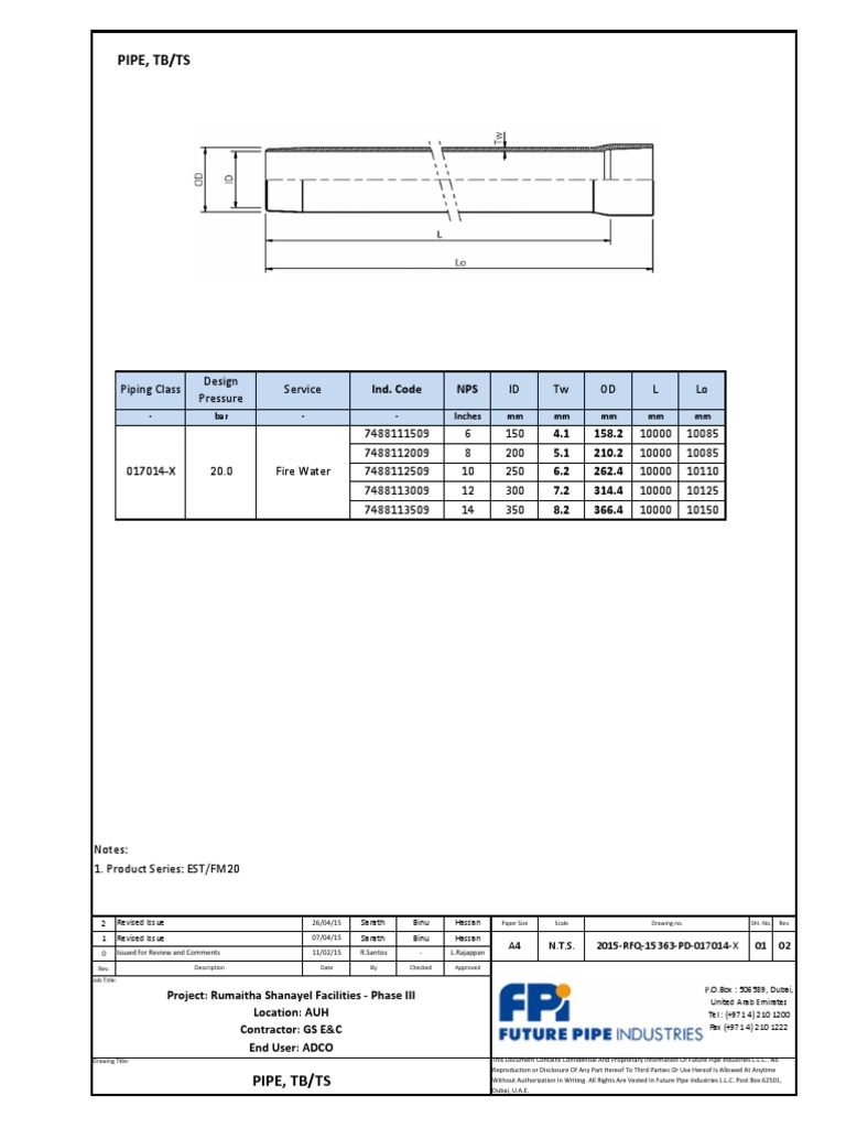 Fire Water Pipe Fittings Specifications | PDF | Equipment | Gas ...