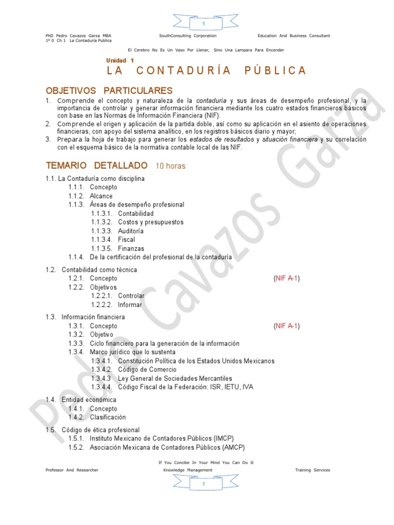1º 0 CH 1 La Contaduría Publica | PDF | Contador | Teneduría de libros