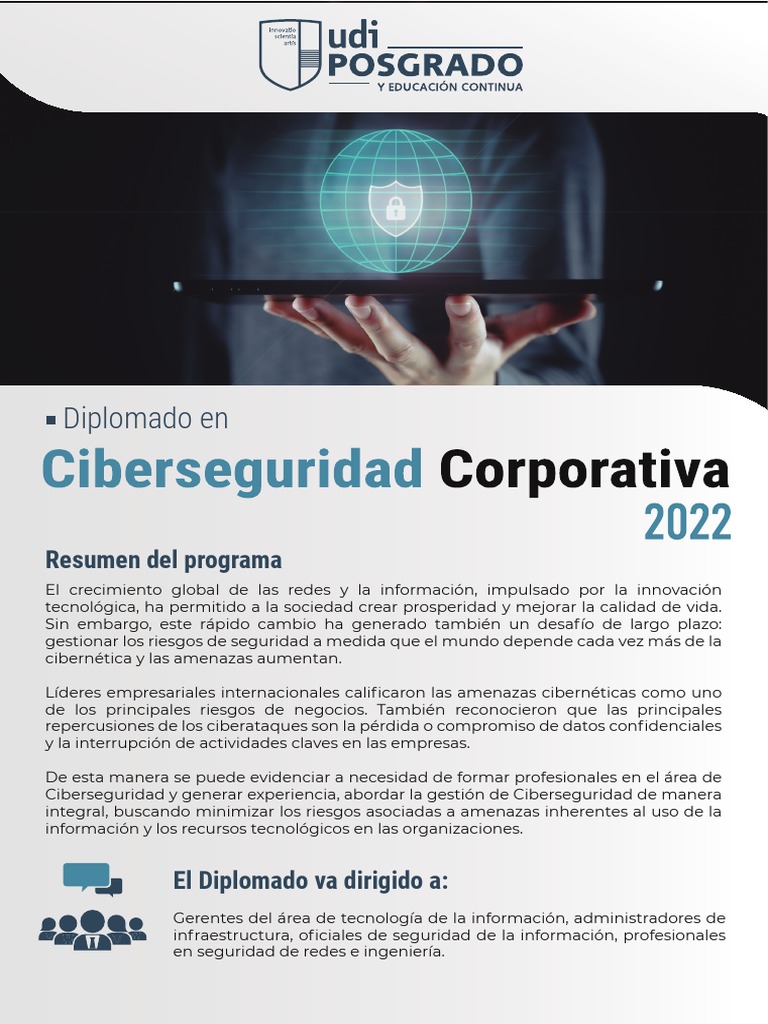 Brochure Diplomado En Ciberseguridad Corporativa Pdf La Seguridad
