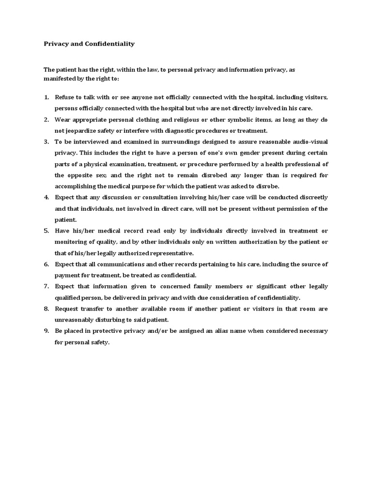 Privacy and Confidentiality | PDF