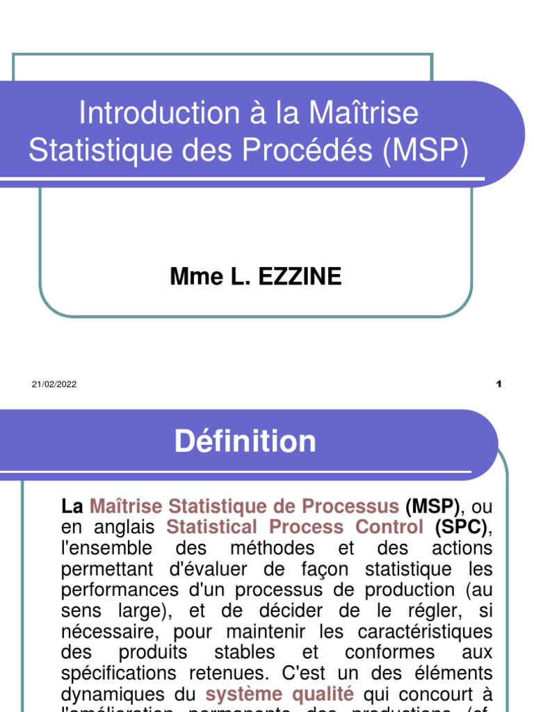 Introduction À La Maîtrise Statistique Des Procédés | PDF