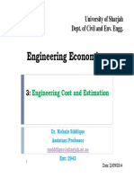 Engineering Economics: Engineering Cost and Estimation