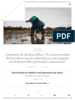Columna de Javiera Silva - "La Desconexión de Los Niños Con La Naturaleza y Su Impacto en El Desarrollo Personal y Emocional" - La Tercera