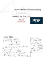 Me 673: Mathematical Methods in Engineering: Module 1: First Order Odes