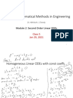 Me 673: Mathematical Methods in Engineering: Module 2: Second Order Linear Odes