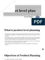 Product Level Plan
