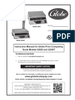 Instruction Manual For Globe Price Computing Scale Models GS30 and GS30T