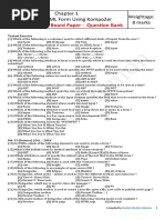 Creating HTML Form Using Kompozer: Previous Years' Board Paper - Question Bank