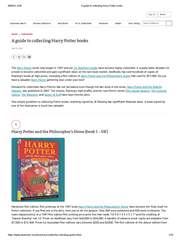 A Guide To Collecting Harry Potter Books | PDF | Harry Potter | J. K ...