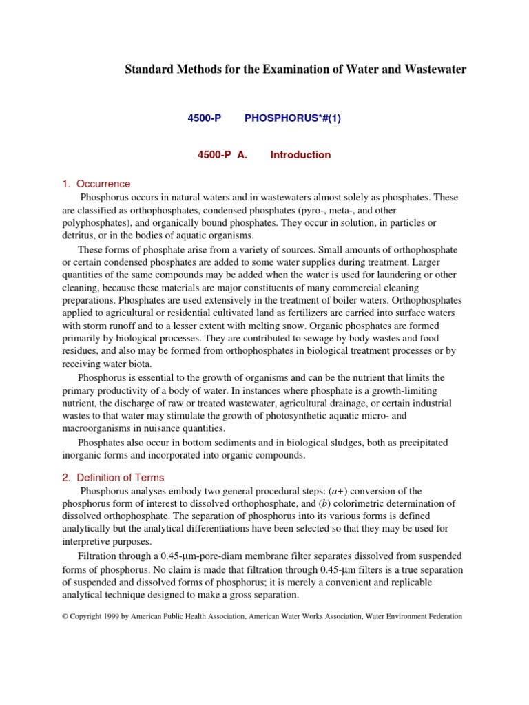 Phosphor Standart Methods | PDF | Science & Mathematics