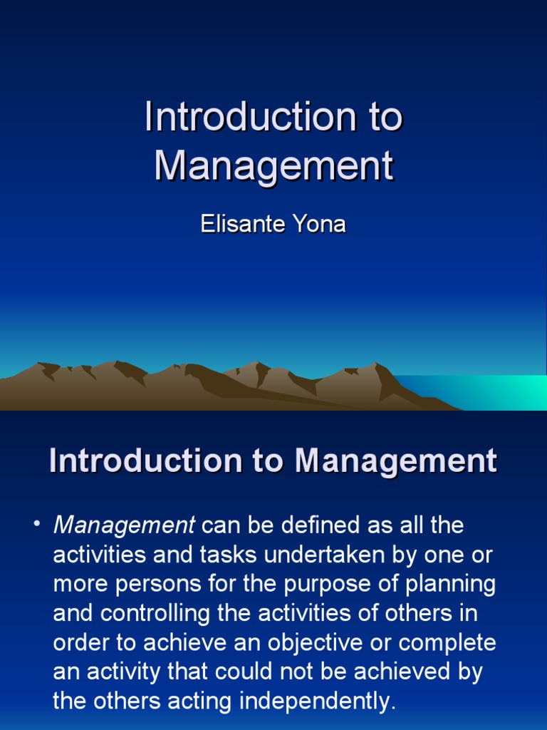 Introduction To Management | PDF | Goal | Cognition