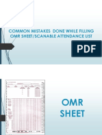 Common Mistakes in Filling Up OMR Sheet