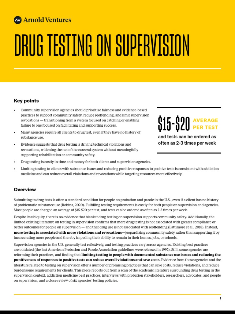 AV Fact Sheet: Drug Testing On Supervision | PDF | Drug Test | Probation